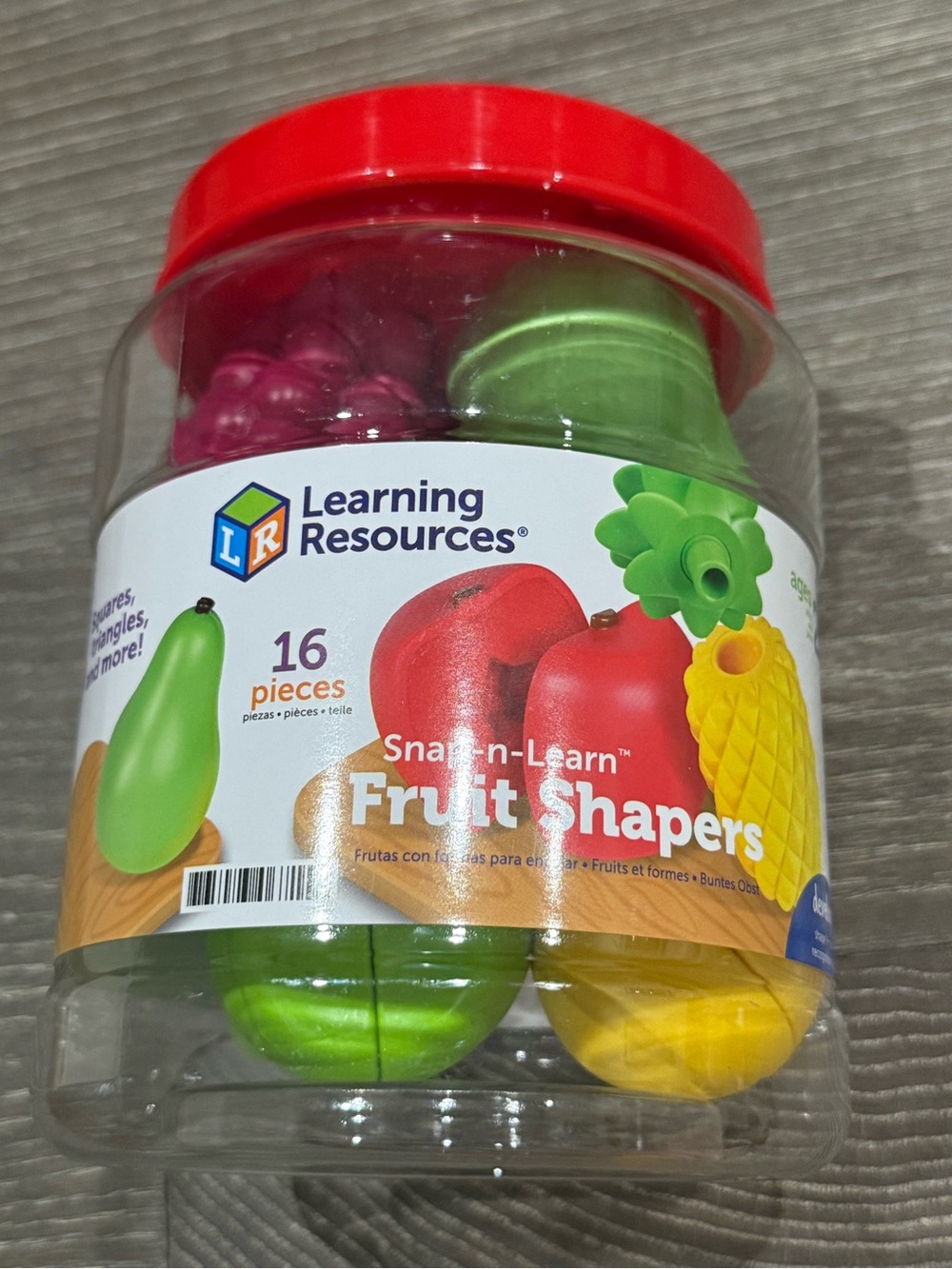 NWT Learning Resources Snap-n-Learn Fruit Shapers 16 pieces
